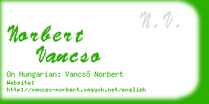 norbert vancso business card