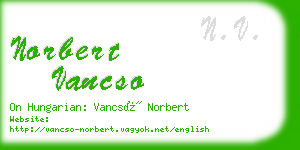 norbert vancso business card